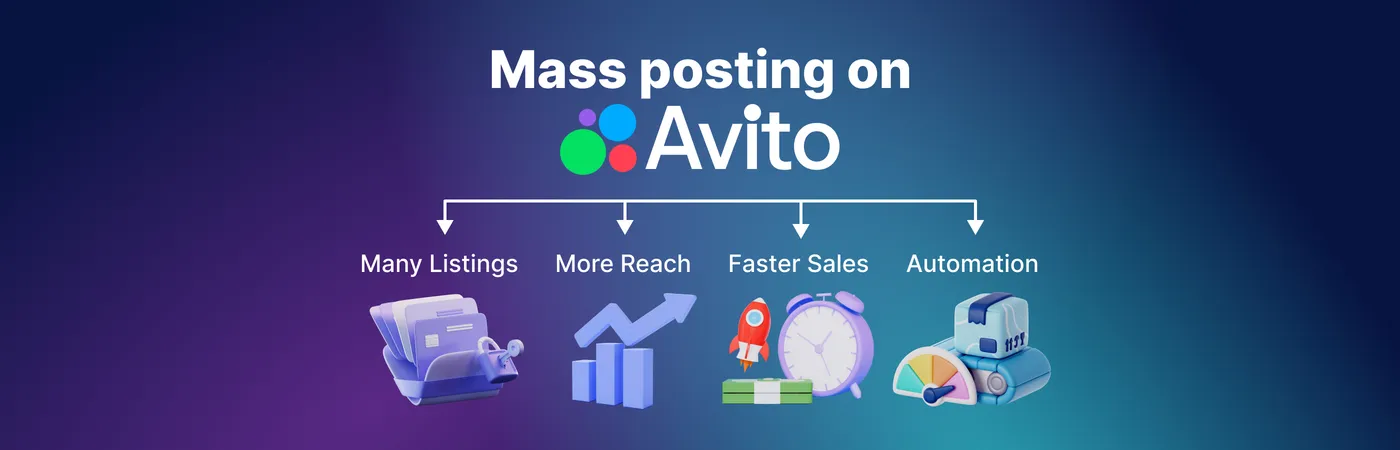 在 Avito 上批量发布和多账号操作：如何快速有效地销售