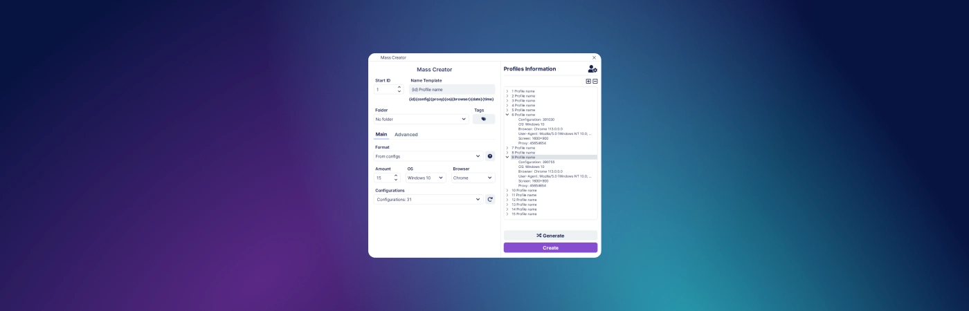 Profile erstellen für Multi-Accounting in einem Anti-Detect-Browser Undetectable