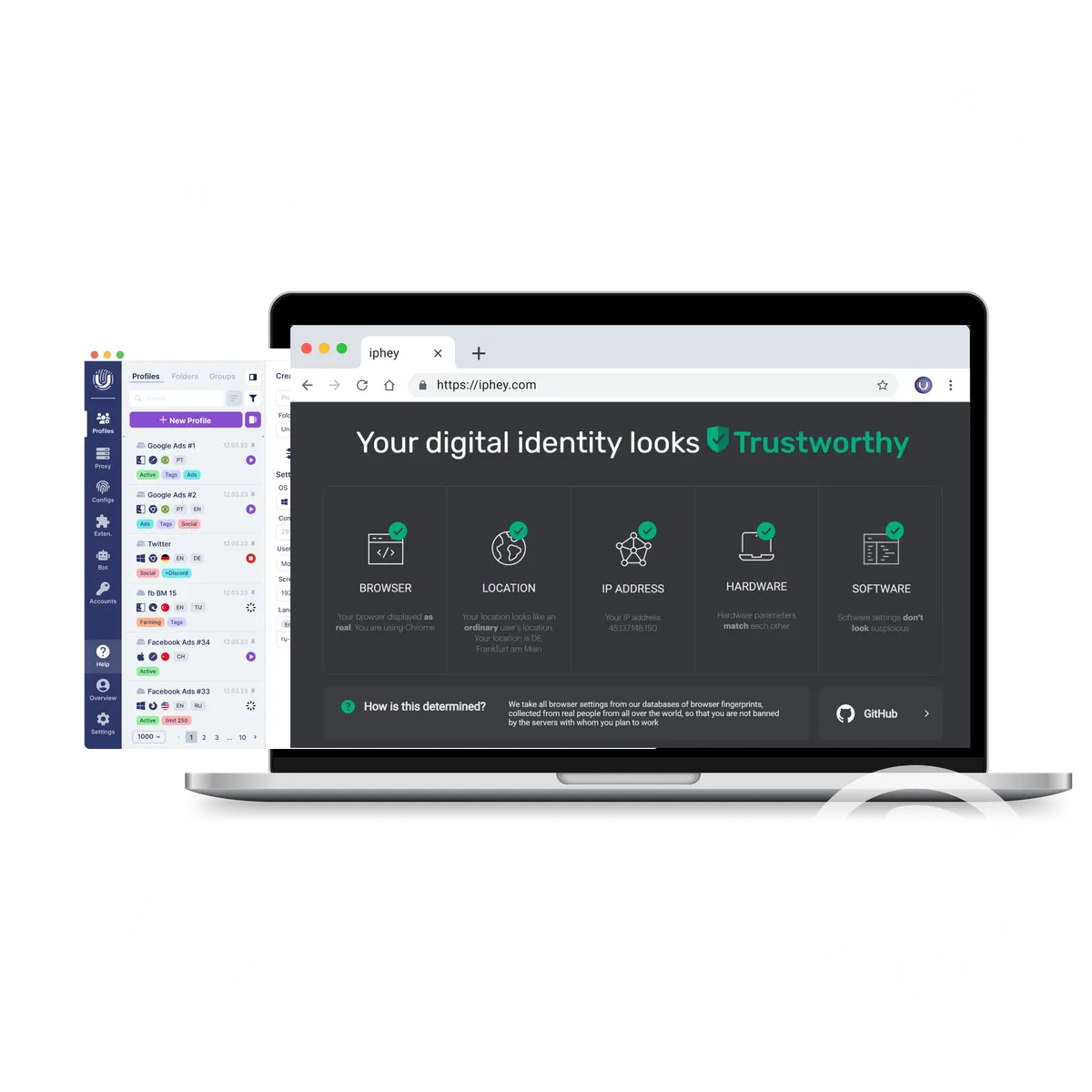 iphey.com + Undetectable: проверка анонимности браузера