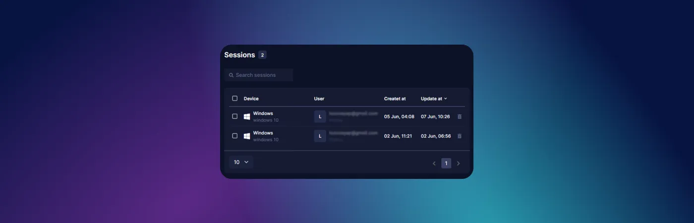 Gestão de Sessões no Undetectable