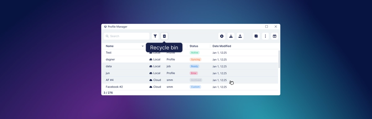 All About the Profile Recycle Bin in Undetectable