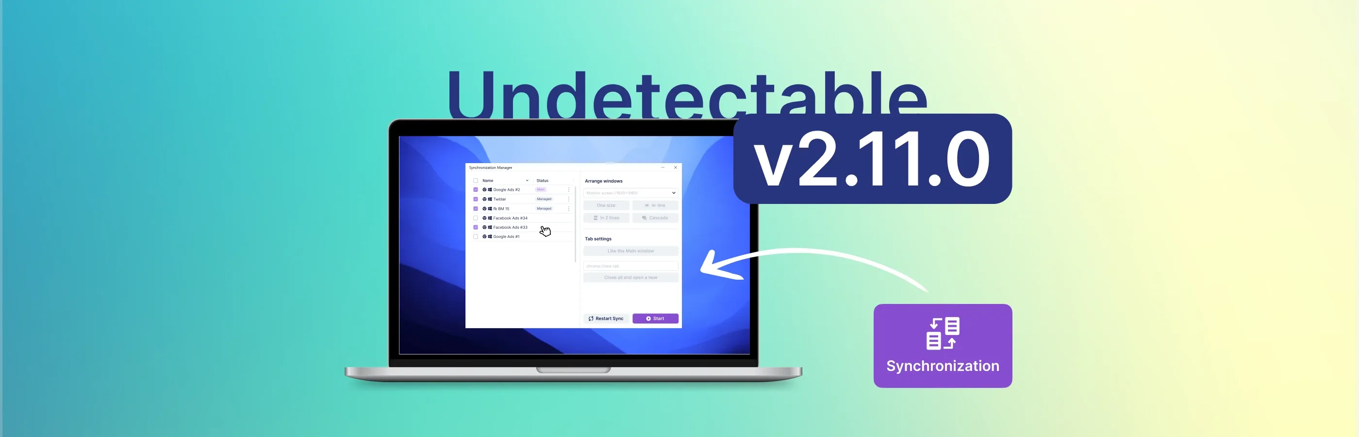 Undetectable браузер 2.11: Синхронизатор профилей, перенос cookies и закладок